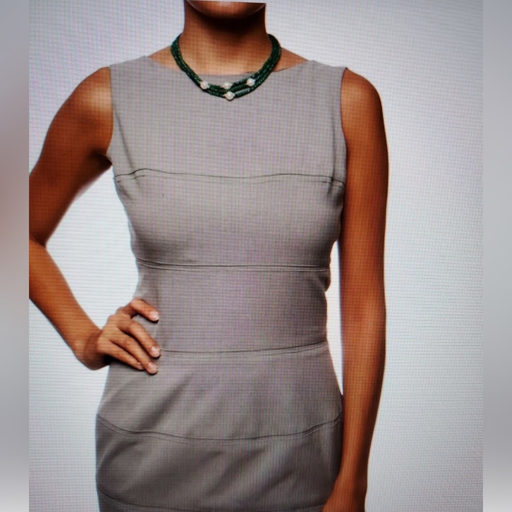 MARC NY 12 Office-Evening Sheath Dress Steel Silver Detail ~Flattering Form Fit
